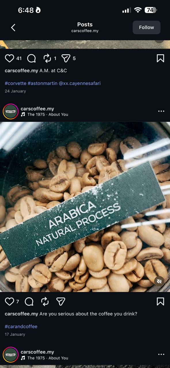 Close-up of Arabica Natural Process coffee beans